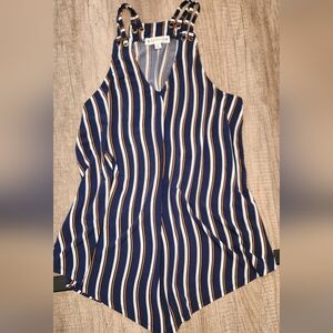 🔥Navy Blue Striped Strappy Top